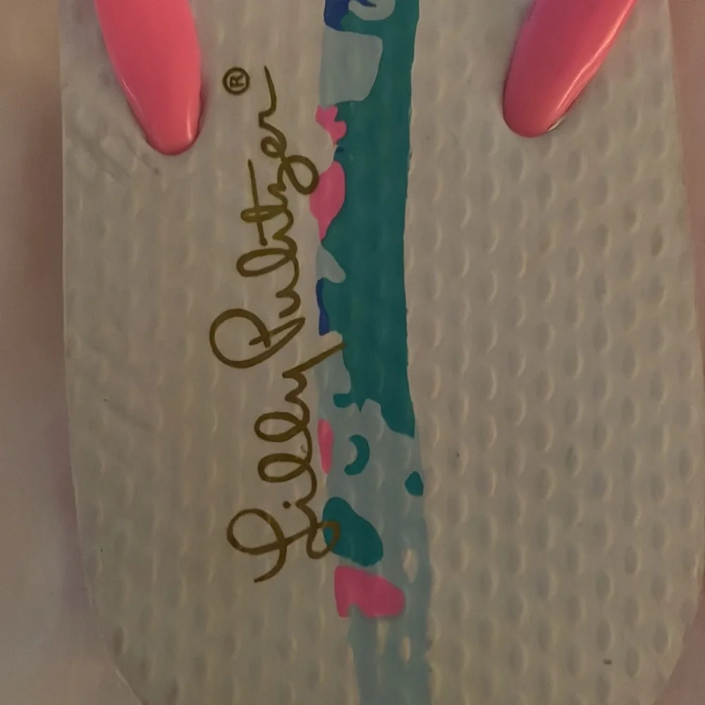NWOT Lilly Pulitzer Tropical Palm Print Flip Flops - Picture 6 of 6
